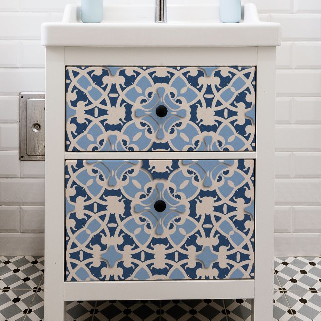 Papel De Seda Ornate Damask Clásico Marroquí Azul Y Blanco (Subido por el creador)