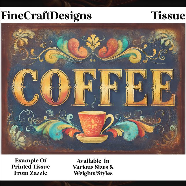 Papel De Seda Ornate Distressed Coffee Typography FA1 Decoupage (Subido por el creador)