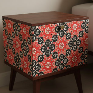 Papel De Seda Ornate Elegant Mosaic Red Black White Decoupage