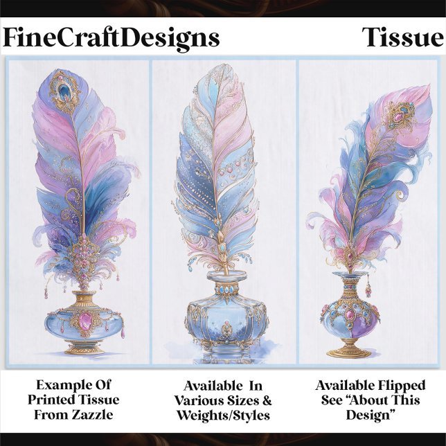 Papel De Seda Ornate Elegant Quill & Inkwell Trio EQ2R Decoupage (Subido por el creador)