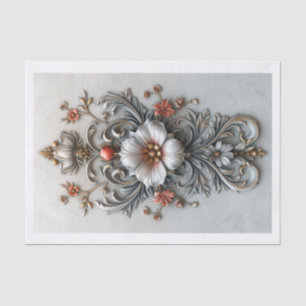 Papel De Seda Ornate Filigree Center / Relief
