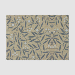 Papel De Seda Ornate floral pattern with dark blue vines 