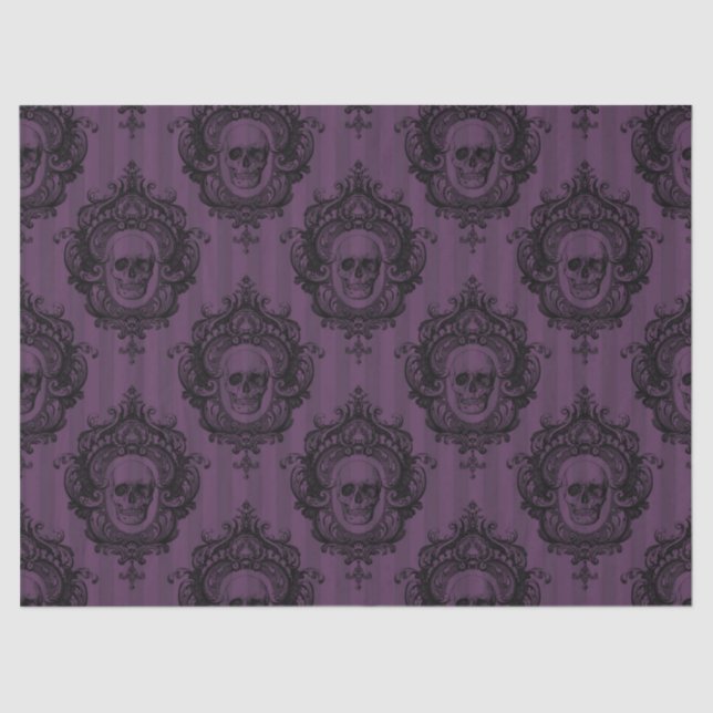 Papel De Seda Ornate Frames y Skulls en la página Purple Decoupa (Anverso)