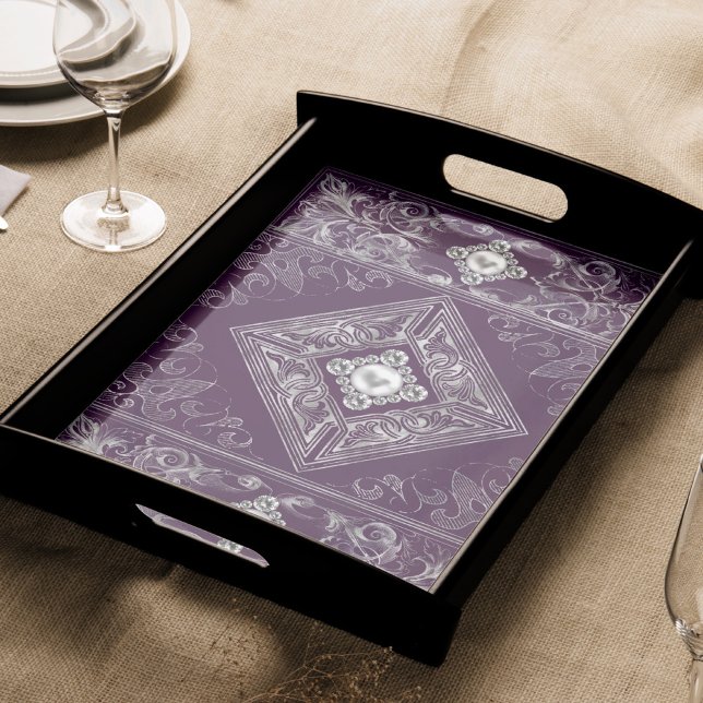 Papel De Seda Ornate Opulence | Prosperar joyas moradas y platea (Subido por el creador)