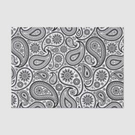 Papel De Seda Ornate Paisley blanco y negro