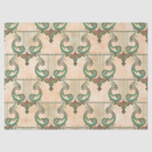 Ornate Patina Harps en Tan Decoupage