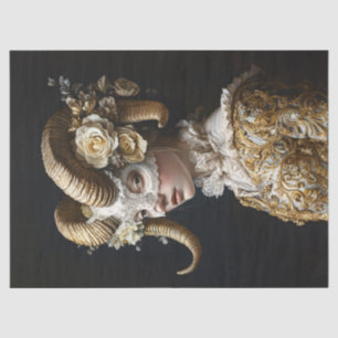 Papel De Seda Ornate Ram Mask Masquerade Disstume