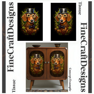 Papel De Seda Ornate Steampunk Dachshund Dog Decoupage L&R 149