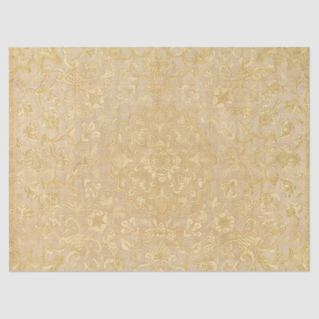 Papel De Seda Ornato de descontaminación de medallón de oro de v (Anverso)