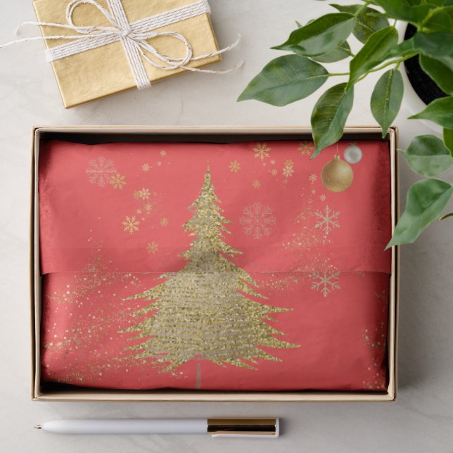 Papel De Seda Oro ALEGRE en Navidad Roja (Regalo )