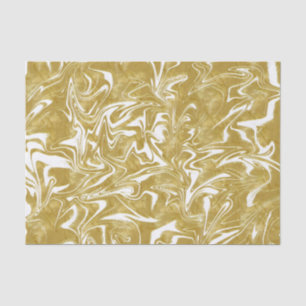 Papel De Seda Oro Amarillo y Mármol Negro con Remolino de Elegan