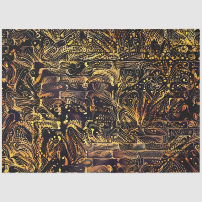 Papel De Seda Oro Black Floral Wall Art Dream (Anverso)