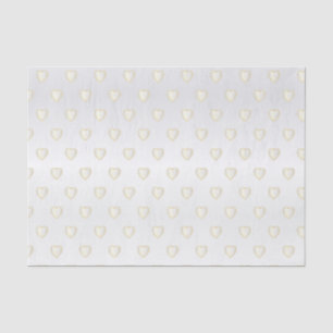 Papel De Seda Oro blanco elegante y corazones de brillantes sati