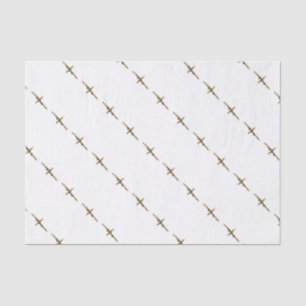 Papel De Seda Oro cruzado del Jesucristo horizontal