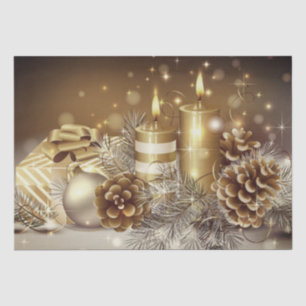 Papel De Seda Oro de Navidad