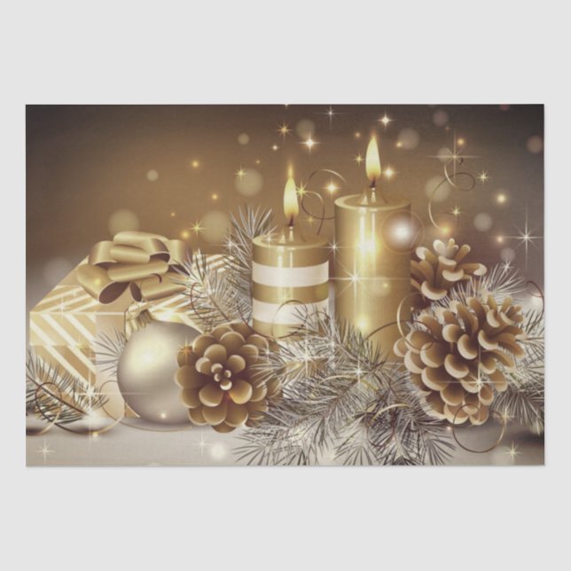 Papel De Seda Oro de Navidad  (Anverso)