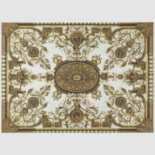 Papel De Seda Oro decorativo y tejido ornamental negro