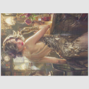 Papel De Seda Oro del chica del destello