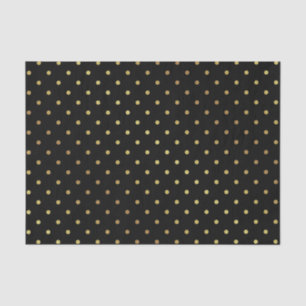 Papel De Seda Oro elegante y lunares negros