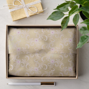 Papel De Seda Oro Glam Precioso Rosa Encaje Floral Ducha Nupcial