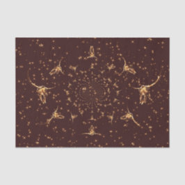 Papel De Seda Oro marrón occidental Purpurina Cow Skull