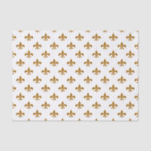 Oro Mate Fleur-de-lis sobre Blanco