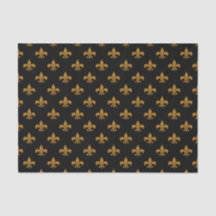 Oro Mate Fleur-de-lis sobre Negro