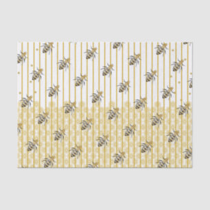 Papel De Seda Oro moderno y miel de abeja negra Hive