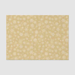 Papel De Seda Oro navidad, copos de nieve blancos