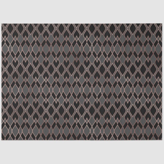 Papel De Seda Oro negro y Rosa (Anverso)
