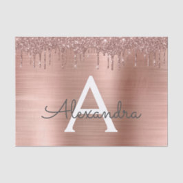 Papel De Seda Oro Rosa - Letras de Metal con Purpurina Rosa