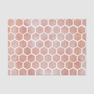 Papel De Seda oro rosa,patrón de cubo de abejas, geométrico,metá