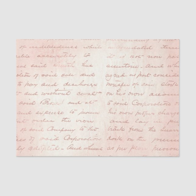 Papel De Seda Oro Rosa y caligrafía rosa Rubor (Anverso)