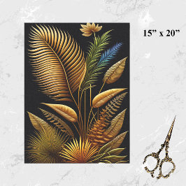 Papel De Seda Oro tropical caña arte