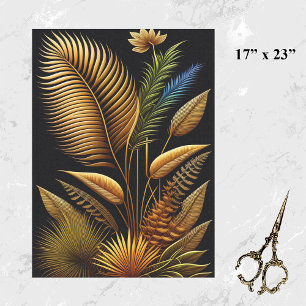 Papel De Seda Oro Tropical Lanza Material gráfico grande