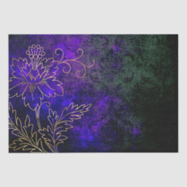 Papel De Seda Oro Vintage Floral Grunge Damask