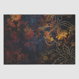 Papel De Seda Oro Vintage Floral Grunge Damask