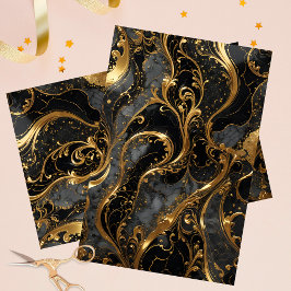 Papel De Seda Oro y mármol elegantes