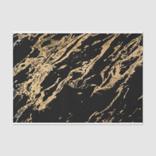 Papel De Seda Oro y mármol negro