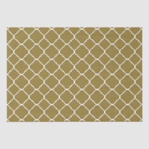 Papel De Seda Oro y quatrefoil blanco