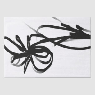 Papel De Seda Orquídea en blanco y negro abstracto