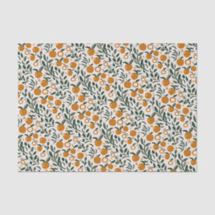 Papel De Seda Orquídea española - patrón de naranjas y hojas