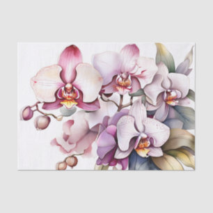 Papel De Seda Orquídea Floral Agua suave