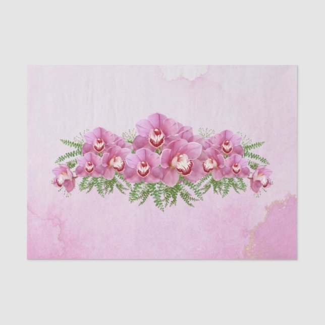 Papel De Seda Orquídea Rosa bonito (Anverso)