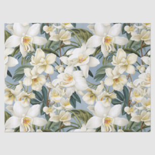 Papel De Seda Orquídeas Blancas Decoupage