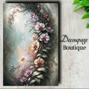 Papel De Seda Orquídeas Caprichosas Decoupage