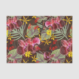Papel De Seda orquídeas rojas.