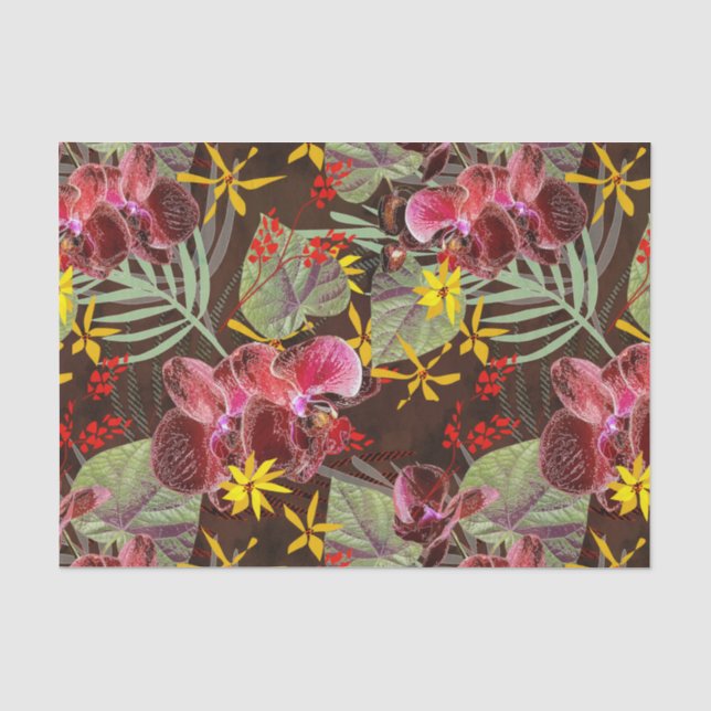 Papel De Seda orquídeas rojas. (Anverso)