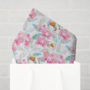 Papel De Seda Orquídeas rosadas.