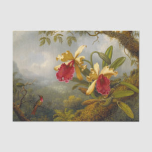 Papel De Seda Orquids y Hummingbird Heade